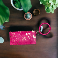 Load image into Gallery viewer, Acid Washed Cowhide Wristlet
