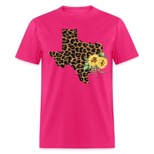 Leopard Texas Tee - fuchsia