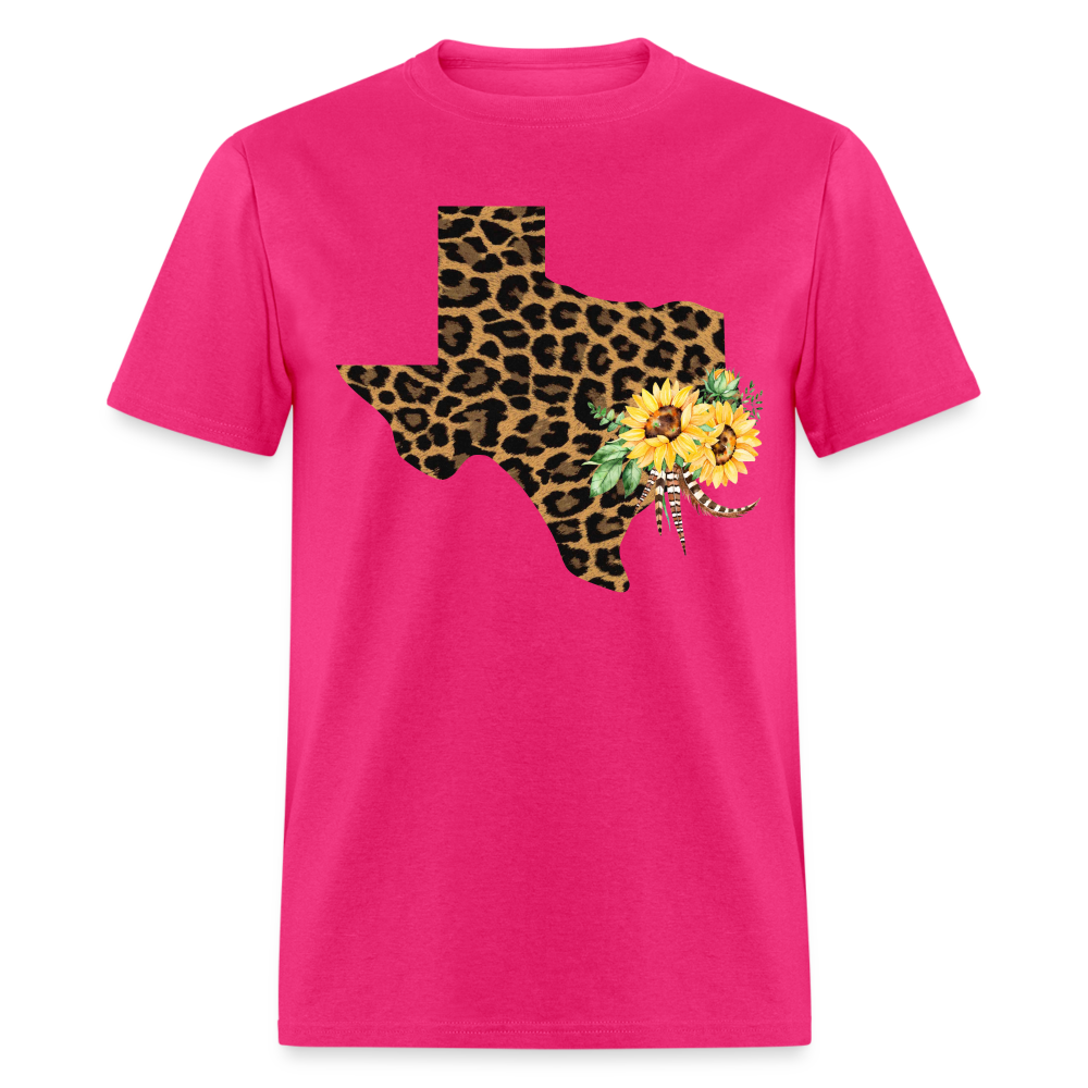 Leopard Texas Tee - fuchsia