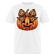 Load image into Gallery viewer, Pumpkin Leopard Bow - white
