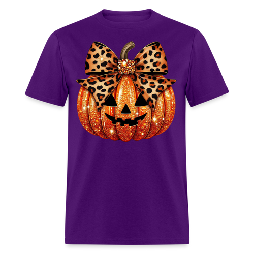 Pumpkin Leopard Bow - purple