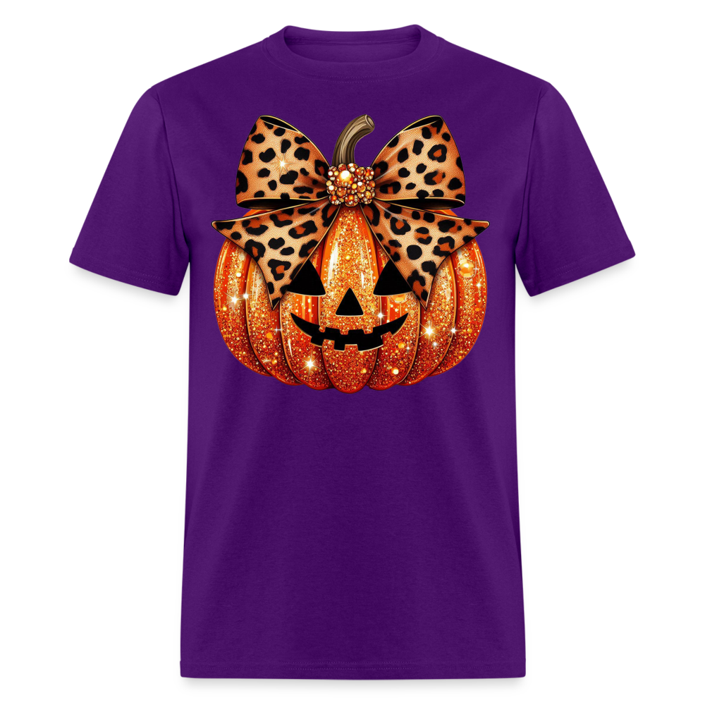 Pumpkin Leopard Bow - purple