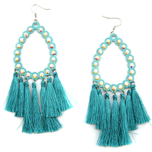 Load image into Gallery viewer, Metal Iridescent Fringe Earrings
