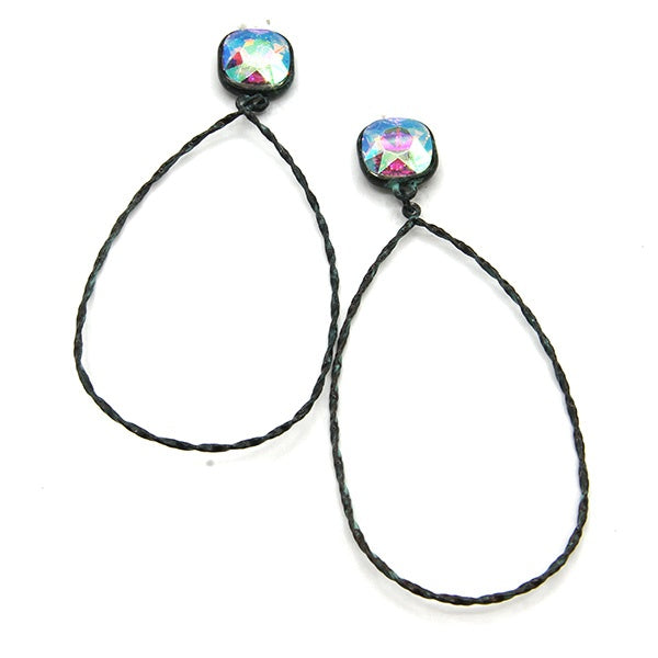 Iridescent Stone Dangle Earrings