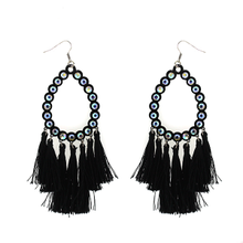 Load image into Gallery viewer, Metal Iridescent Fringe Earrings
