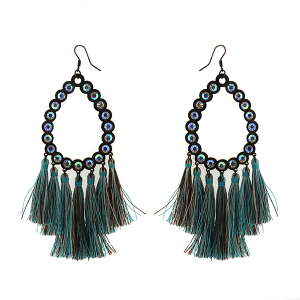 Metal Iridescent Fringe Earrings