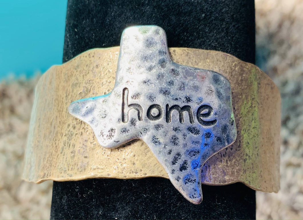 Gold and Silver Texas Home Bracelet