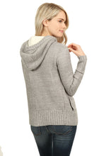 Load image into Gallery viewer, Grey Ribbed Knit Sweater
