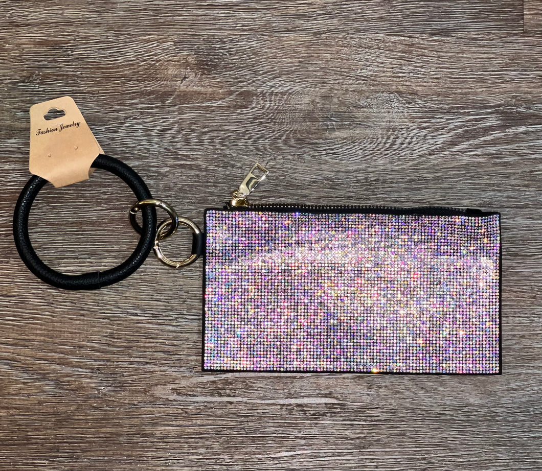 Iridescent Leather Wristlet