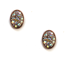 Load image into Gallery viewer, Oval Stud Rhinestone Earrings
