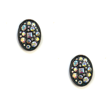 Load image into Gallery viewer, Oval Stud Rhinestone Earrings
