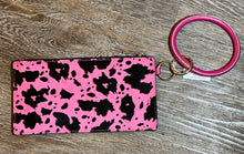 Load image into Gallery viewer, Cowhide Cow Print Wristlet
