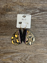 Load image into Gallery viewer, Metallic Leopard Teardrop Dangle Earrings
