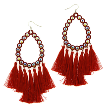 Load image into Gallery viewer, Metal Iridescent Fringe Earrings
